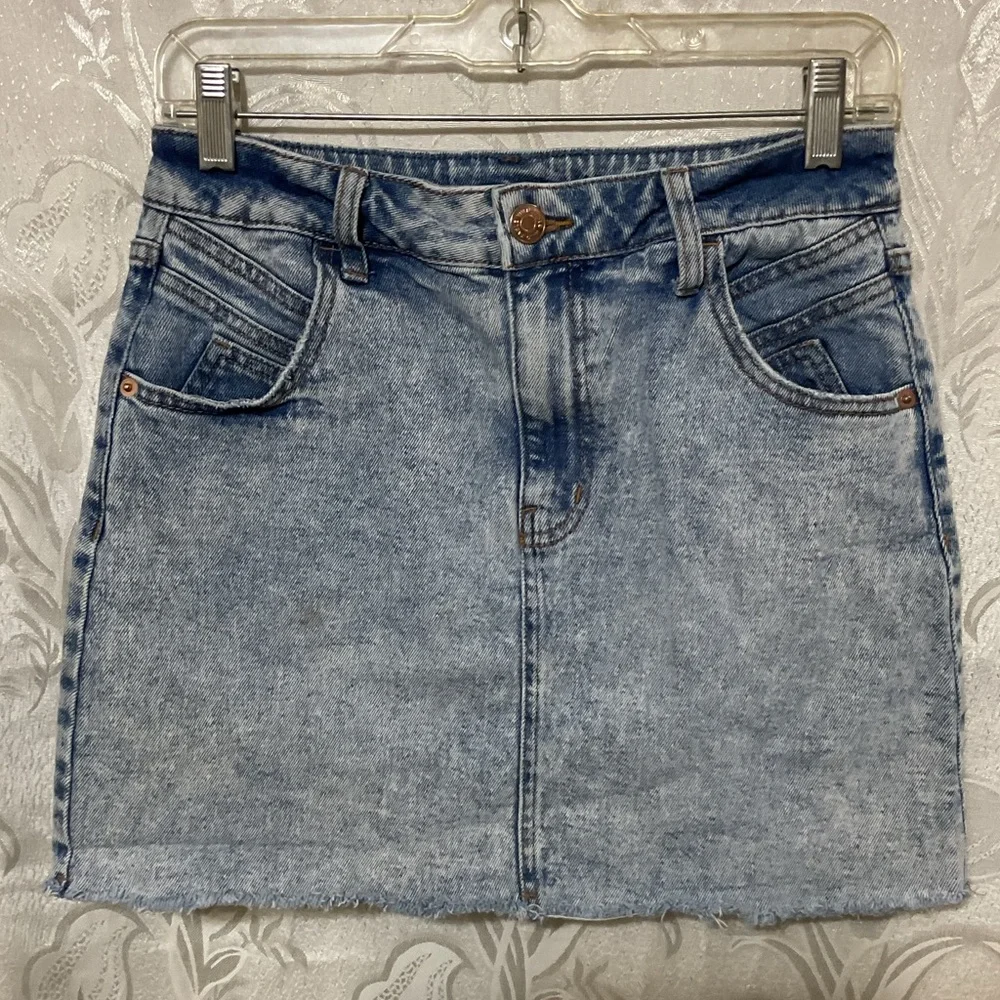 Wild Fable Frayed Hem Denim Mini Skirt